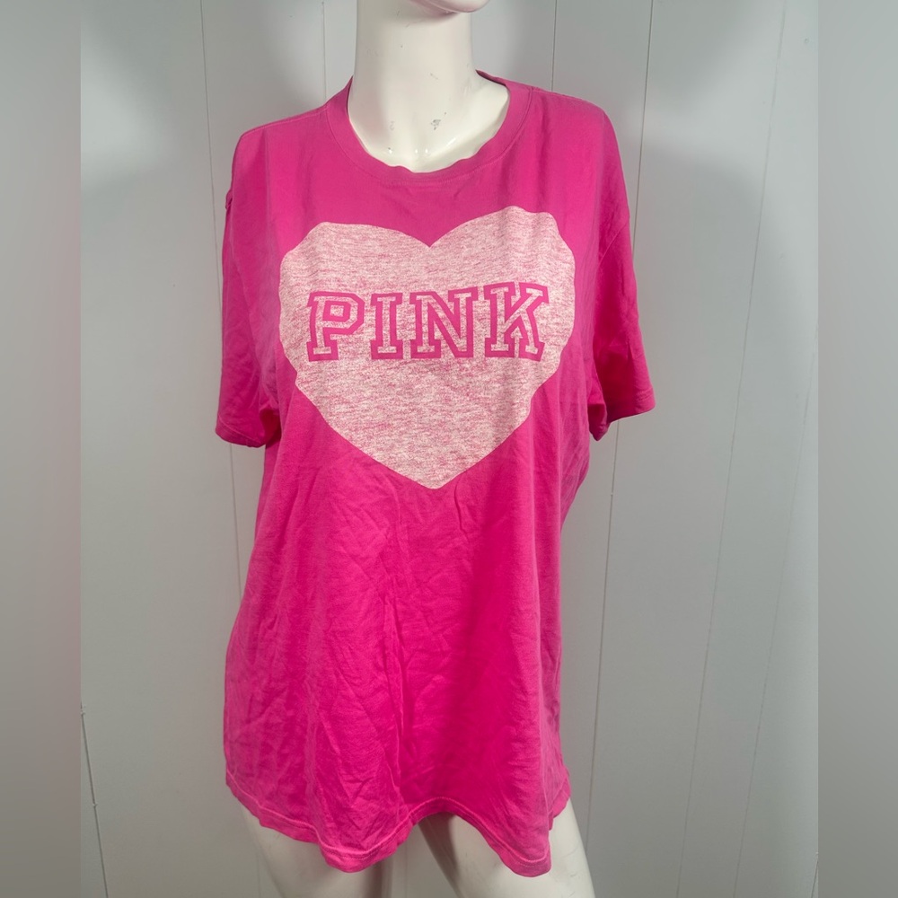 NWT Victorias Secret Sz M Pink Women’s Short Sleeve Pink T-Shirt Tee 100% Cotton